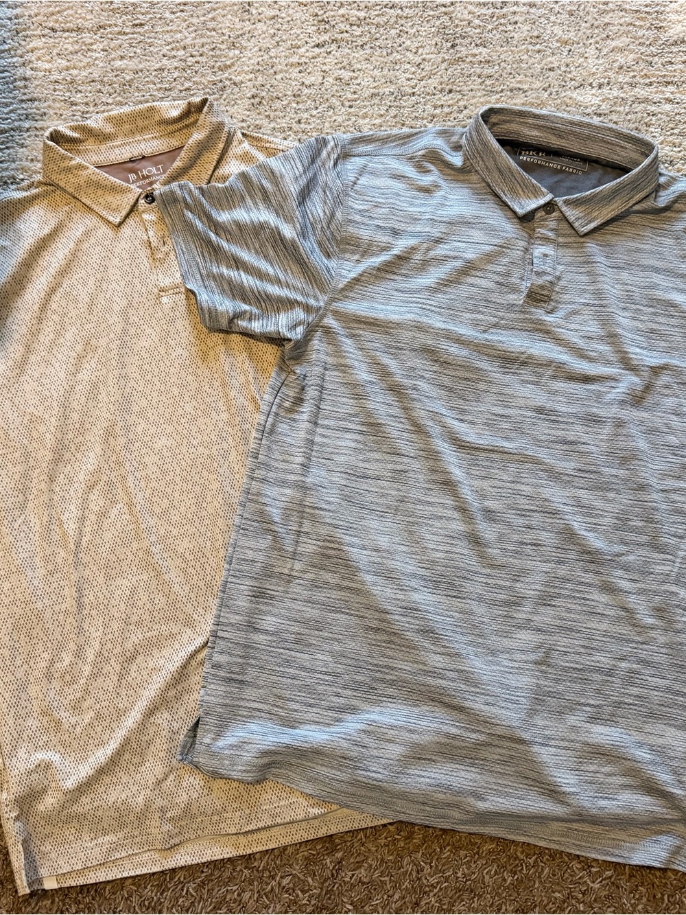 J.B. Holt & BKE Gray and Beige Men's Polo Shirts. Size XL. Excellent condition